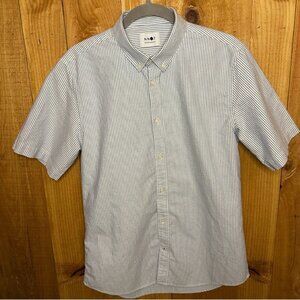 NN07 No Nationality Men's Striped Shortsleeve Button Front Shirt M